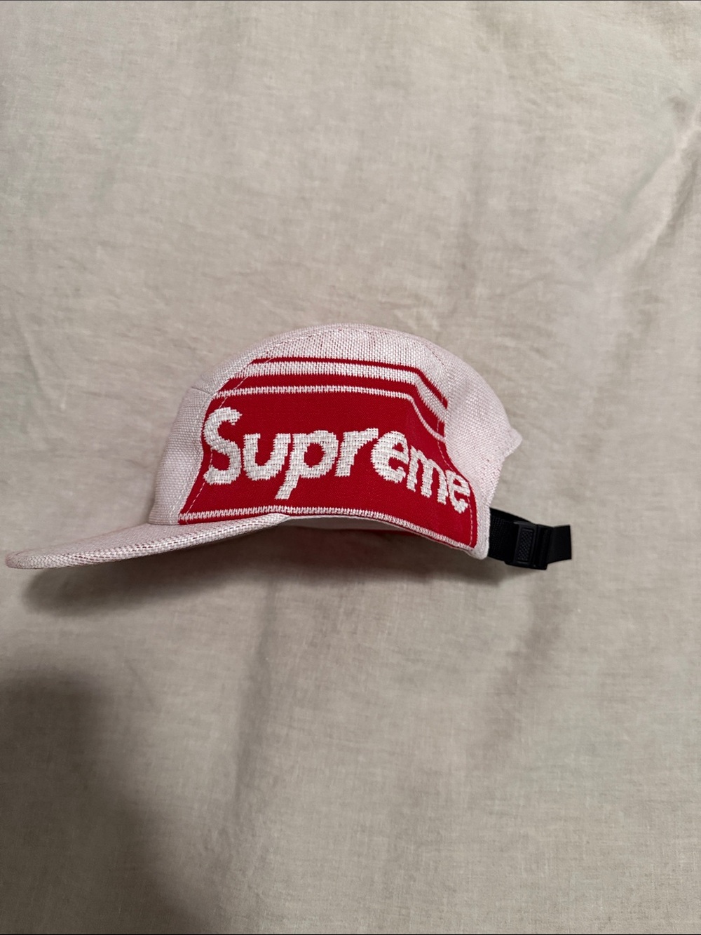 Supreme Red and White Logo Cap- Men’s